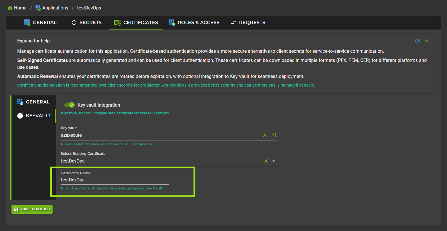 Key Vault Integration