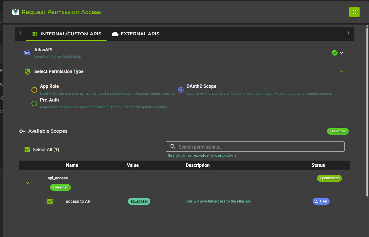 Create Permission Request