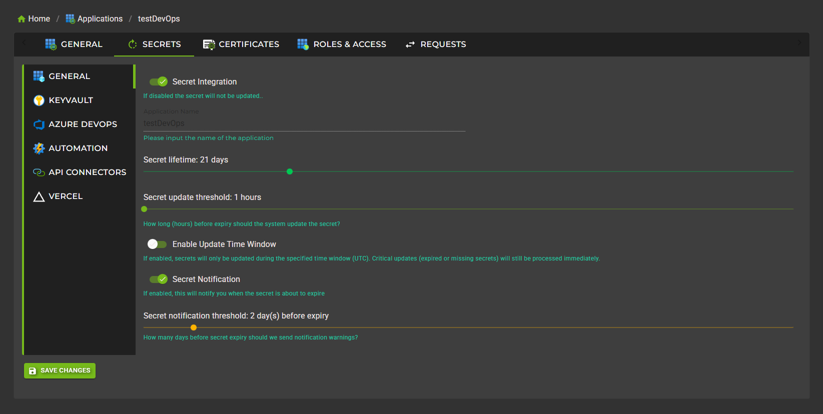 Notification Configuration