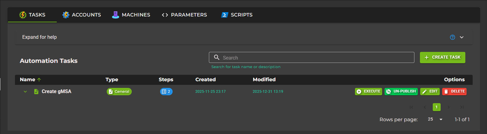 Automation Tasks Overview