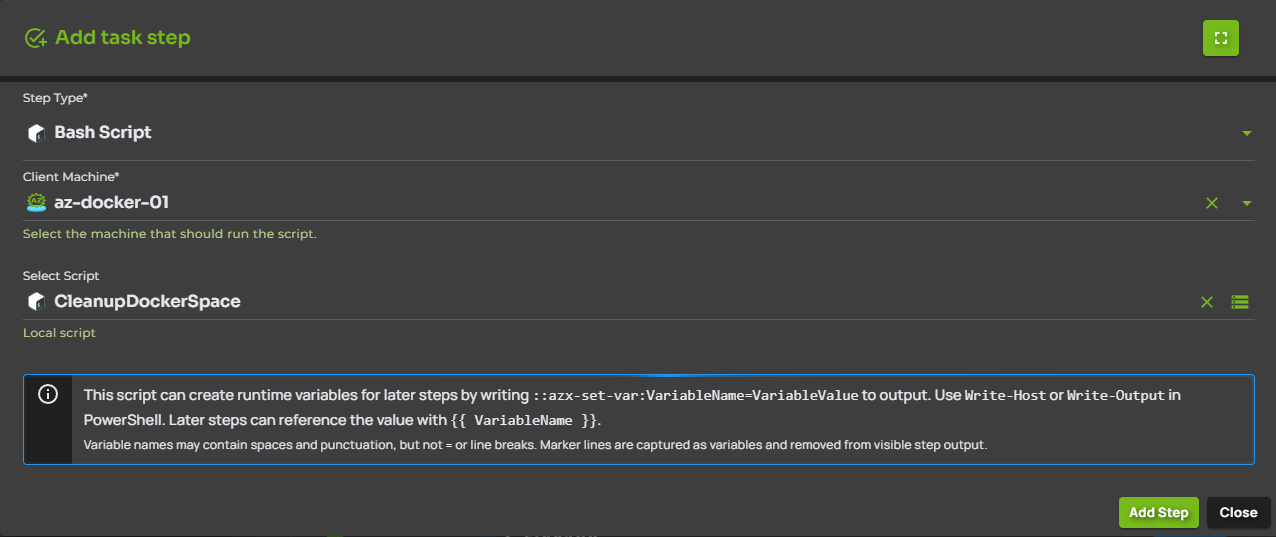 Bash Script Step