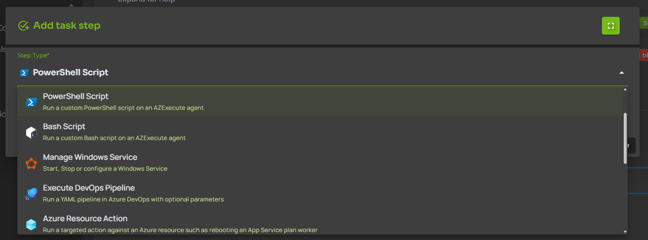 Use Script in Task